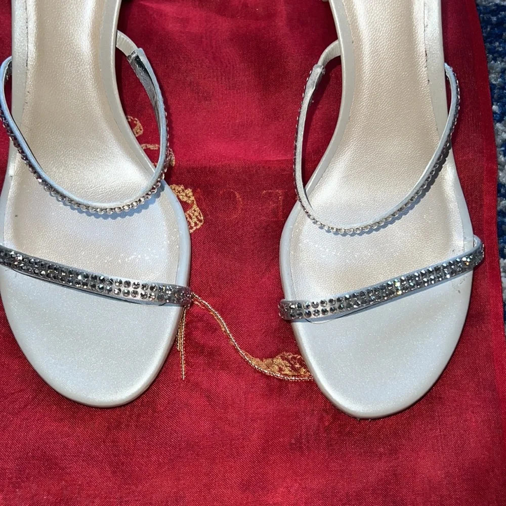 ❌SOLD❌ Rene Caovilla 37.5 JEWELED SANDALS CLEO SILVER - Picture 9 of 13
